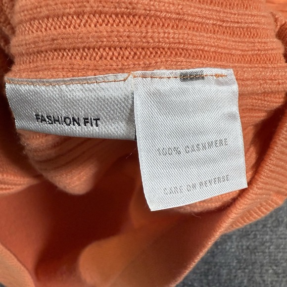 St. John Cashmere Marie Gray Hoodie Womens M Orange Cardigan Sweater Full Zip - Picture 8 of 12